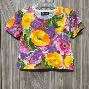 Vintage 90’sColorful Floral Cropped T-Shirt